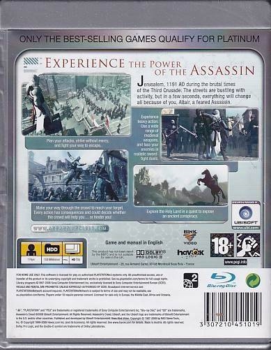 Assassins Creed Platinum - PS3 (B Grade) (Genbrug)